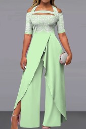 Summer Half Sleeve Jumpsuits with Wide Leg Pant Loungewear