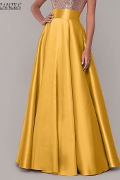 Stylish High Waist Satin Skirt - Summer Essential Maxi Skirts