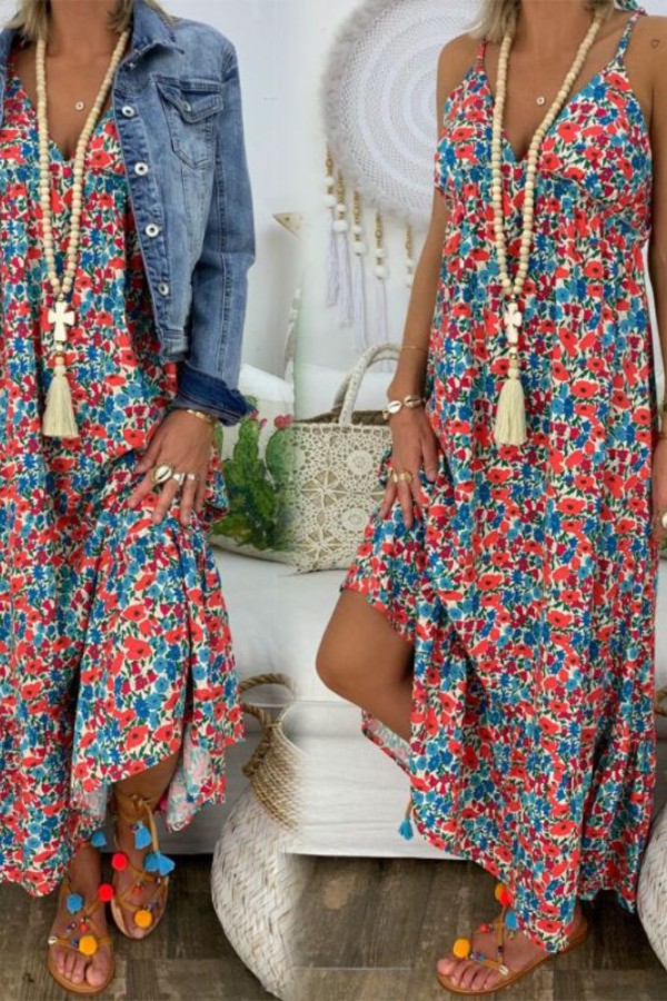 Bohemian Floral Maxi Dress - Perfect for Summer Beach Parties, Holidays ...