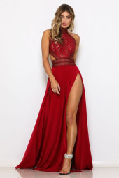 Springtime Sophistication: Elegantclub Party Perspective Lace Open Back Split Long Black Dress Springtime Sophistication: Elegantclub Party Perspective Lace Open Back Split Long Black Dress