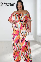 Plus Size Off Shoulder Pleated Wide Leg Jumpsuit Romper - The Perfect One Piece Outfit
