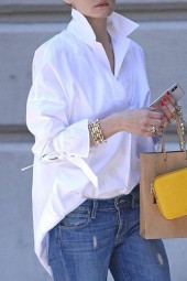 Stylish Spring Lapel Blouse: Long Sleeve Casual Top for Women