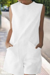 Sleeveless Solid Jumpsuit: Versatile and Stylish Overalls for Casual Chic