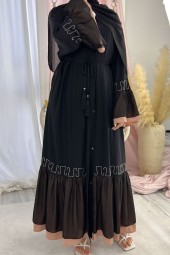 Eid Ramadan Luxury Lace Abaya - Islamic Black Morocco Kaftan Jubah Kimono Robe Maxi Long Dress Abayas Dubai