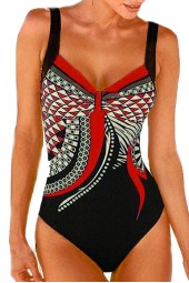 Wire-Free Onepiece Swimwear with Padded Bodysuit Design